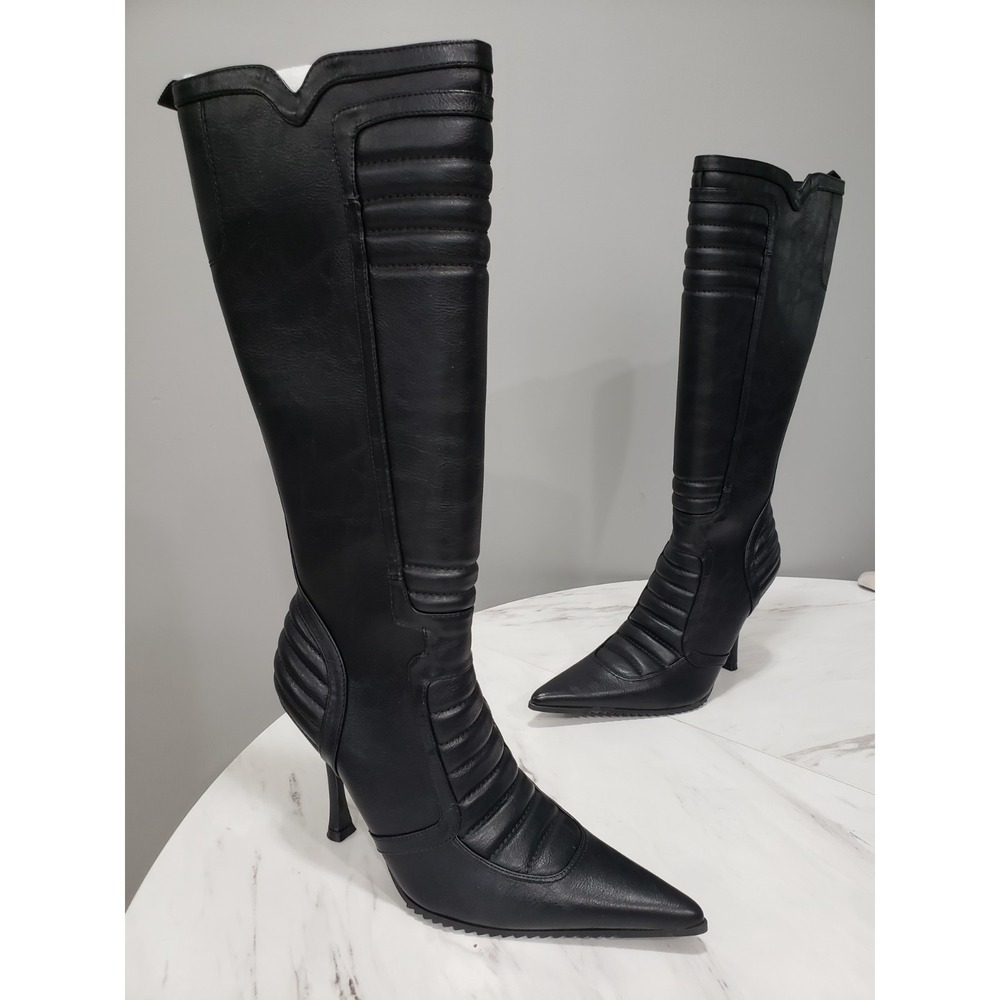 NEW SZ 10 Dolls Kill Generation Kiss Motocrossed Knee High MOTO heel boots tall